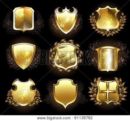 Set Of Golden Shields