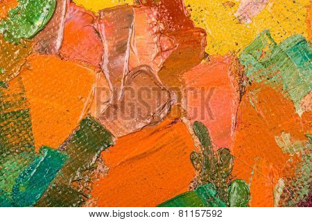 Oil painting abstract brushstrokes on canvas