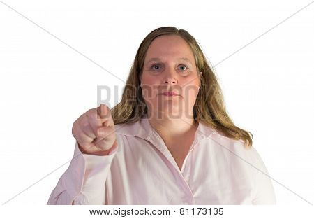 Businesswoman and pointer  finger