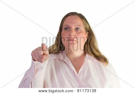 Businesswoman and pointer finger