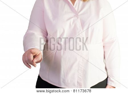 Businesswoman and pointer finger