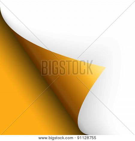 Paper / Page Turning Over Bottom Left Yellow