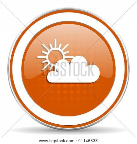 cloud orange icon waether forecast sign