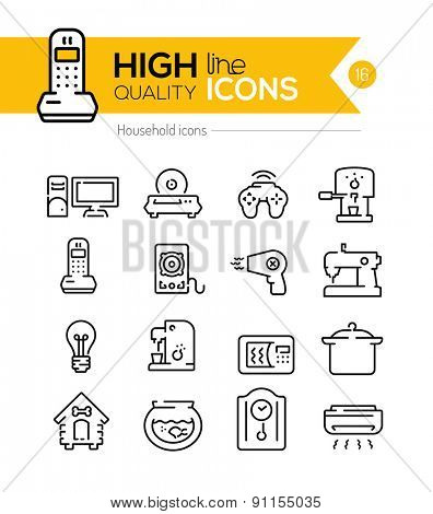 Household icons line series