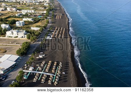 Perissa Beach In Santorini