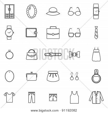 Dressing Line Icons On White Background
