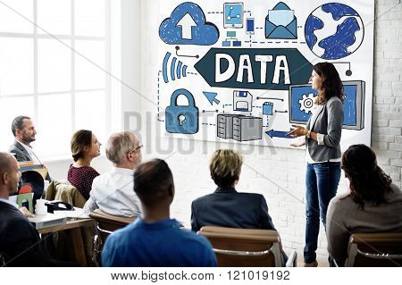 Data Storage Connection Upload Information Concept