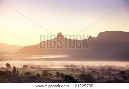 Foggy Mountain Valley In India