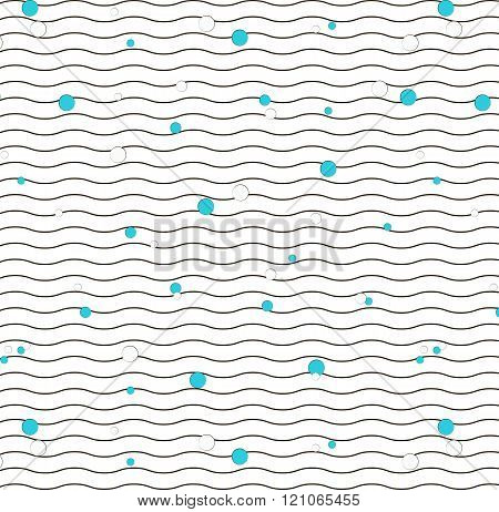 Vector stroke lines with dots texture. Seamless textile. Simple geometric shapes. Minimal design background