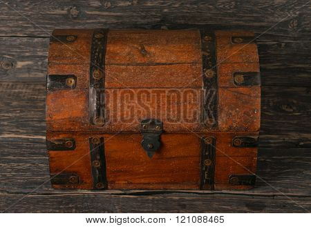 Old Closed Wooden Chest