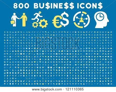 800 Flat Vector Business Icon Collection
