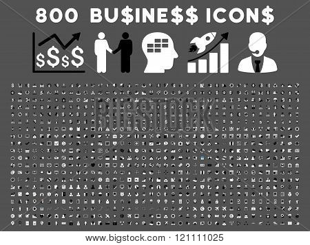 800 Flat Vector Business Icons