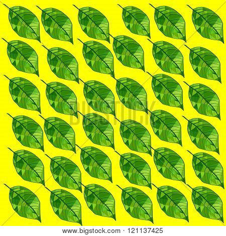 Leves of triangles on a yellow background