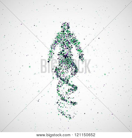 Futuristic model man of dna