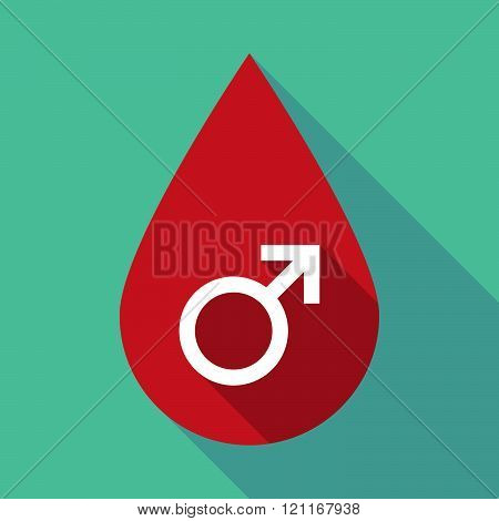 Long Shadow Blood Drop With A Male Sign