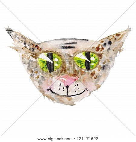 Watercolor Cat Face