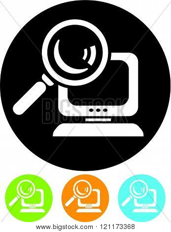 Search computer vector icon