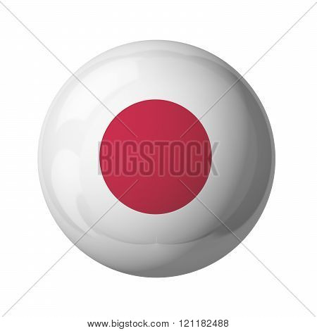 3D flag of Japan isolated on white