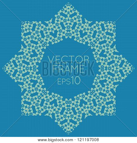 Vector square flower frame for text, images, monograms, photo frames.