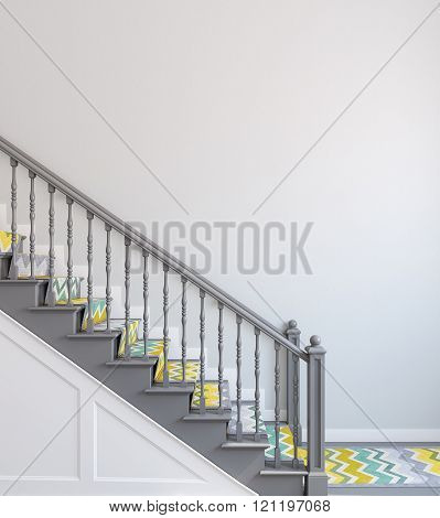 Stairway. 3D Rendering.
