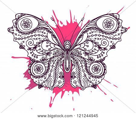 doodle fly  butterfly