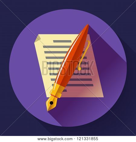 Edit document sign symbol icon vector. Flat designed style.