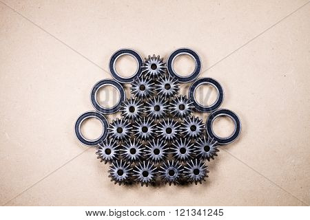 Gears And Bearings, Mechanical Components Background