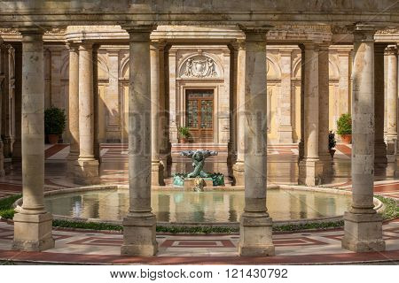 Montecatini, Italy - September 15, 2015: Tettuccio Terme spa - the most famous spa in Montecatini Terme, Italy 