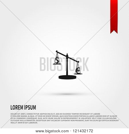 Euro and Dollar scales icon vector.