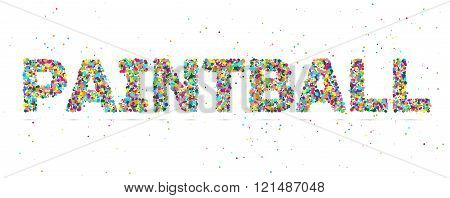 painball word consisting of colored particles