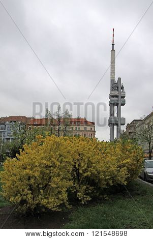 Prague, Czech Republic - April 28, 2013: Zizkov Telecommunication Tower In Prague, Czech Republic