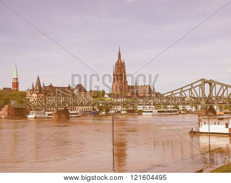 Iron Bridge In Frankfurt Vintage