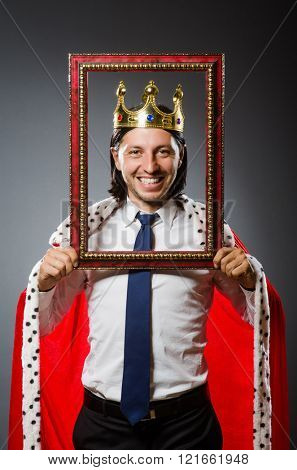 Young king businessman in royal concept