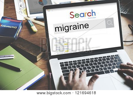 Migraine Symptoms Diagnosis Disturbed Vision Concept
