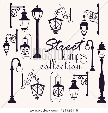 retro and modern street lanterns