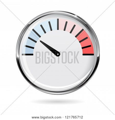 Measuring device temperature scale in round metallic frame