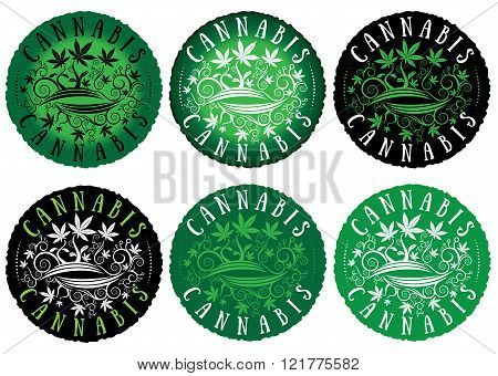 Marijuana cannabis hemp leaf symbol textured background