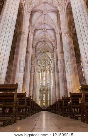 Inside View Of Batalha Santa Maria Da Vitoria Dominican Abbey