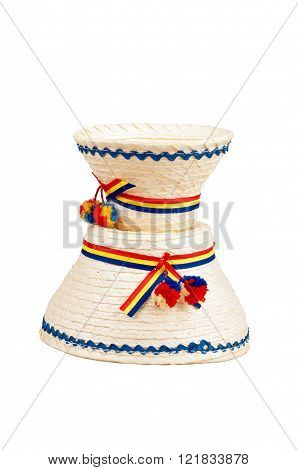 Traditional Romanian hats made of straws specific for the northern part of the country- Maramures