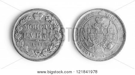Old Silver Coins Russian Rubel 1833