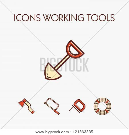 Icons worcking tools