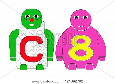 CHILDREN'S NAMES C and EIGHT (8) STANDING TOGETHER