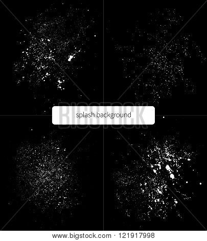 Set of four backgrounds with ink stains
