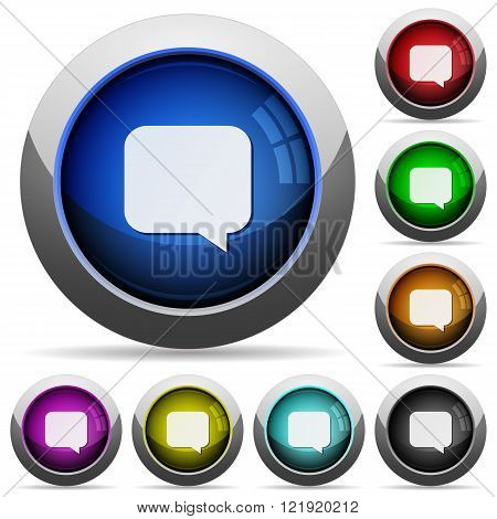 Set of round glossy message buttons. Arranged layer structure.
