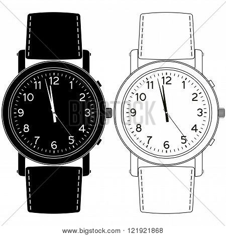 Hand watch icon. Vector illustration isolated on white background