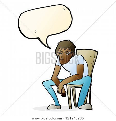 cartoon dejected man with speech bubble