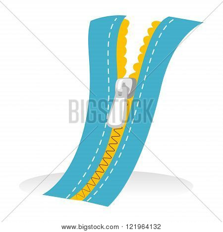 Vector Stock Illustration of Half open Zipper