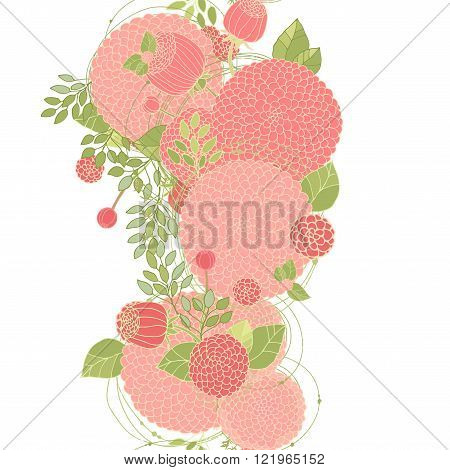Seamless floral line