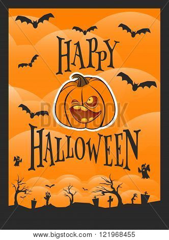 Halloween vector illustration. Night background. Halloween elements, vectors.