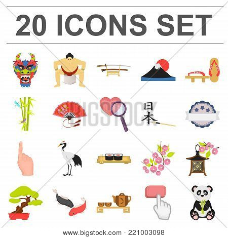 Country Japan cartoon icons in set collection for design.Japan and landmark vector symbol stock  illustration.